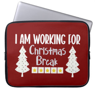 Ik Werk Tijdens De Kerstvakantie Funny Sarcasme Laptop Sleeve