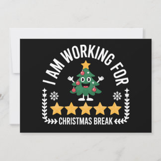 Ik Werk Tijdens De Kerstvakantie Xmas Boom Vakanti Kaart