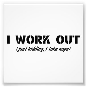 Ik werk uit (ik gooi gewoon kranen mee) foto afdruk