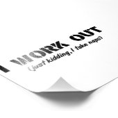 Ik werk uit (ik gooi gewoon kranen mee) foto afdruk (Hoek)