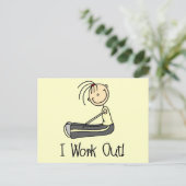 Ik werk uit Tshirts en cadeaus Briefkaart (Staand voorkant)