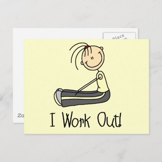 Ik werk uit Tshirts en cadeaus Briefkaart (Voorkant / Achterkant)