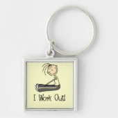 Ik werk uit Tshirts en cadeaus Sleutelhanger (Voorkant)