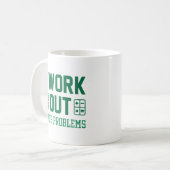 Ik werk uit Wiskunde problemen Koffiemok (Voorkant links)