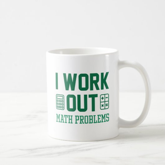 Ik werk uit Wiskunde problemen Koffiemok (Rechts)