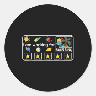 Ik werk voor de zomervakantie, de laatste dag van  ronde sticker