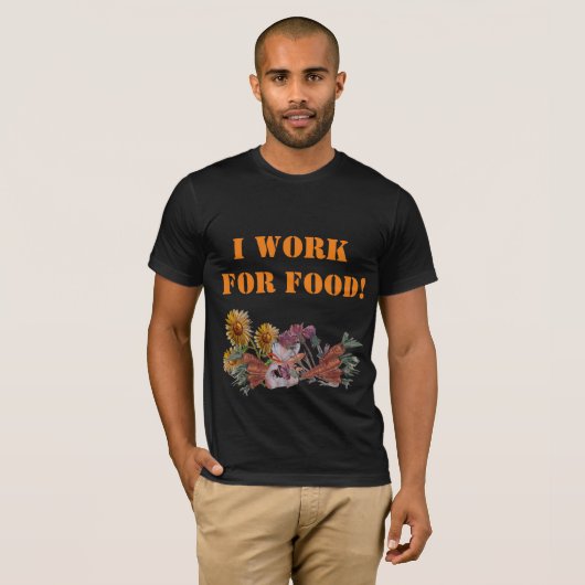 IK WERK VOOR ETEN T-SHIRT (Voorkant volledig)