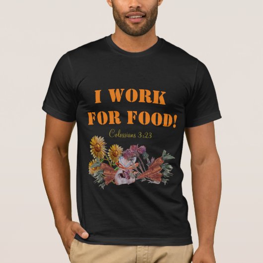 IK WERK VOOR FOOD Schrift T-shirt (Voorkant)