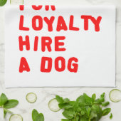 Ik werk voor geld om een hond te huren theedoek (Gevouwen)