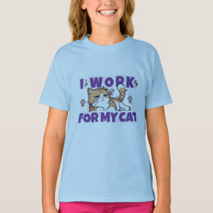 Ik Werk Voor Mijn Kat – Grappig Cadeau Voor Kat Ei T-shirt
