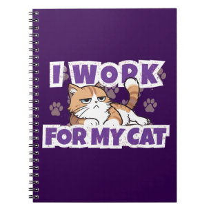 Ik Werk Voor Mijn Kat – Grappig Cadeau Voor Katten Notitieboek