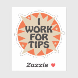 Ik werk voor tips met Starburst Design Sticker