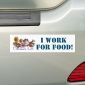 IK WERK VOOR VOEDSEL, Schrift, Schrift Bumpersticker (Op auto)