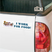 IK WERK VOOR VOEDSEL, Schrift, Schrift Bumpersticker (Op Truck)