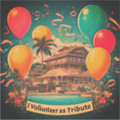 Ik werk vrijwillig als eerbetoon sticker (Voorkant)