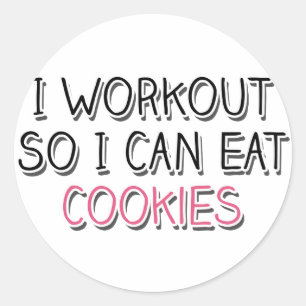 Ik werk zodat ik koekjes kan eten ronde sticker