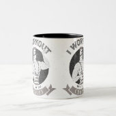 Ik werk zodat ik koekjes kan eten tweekleurige koffiemok (Center)