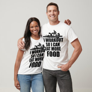 Ik werk zodat ik meer voedsel kan eten, grappige g t-shirt