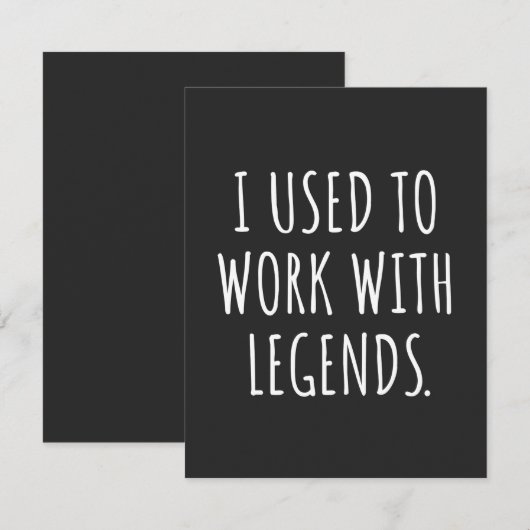 IK WERKTE MET LEGENDEN BEDANKKAART (Voorkant / Achterkant)
