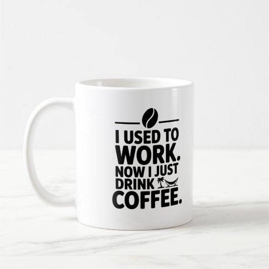 Ik werkte nu ik Drink gewoon koffie Mok - grappig (Links)