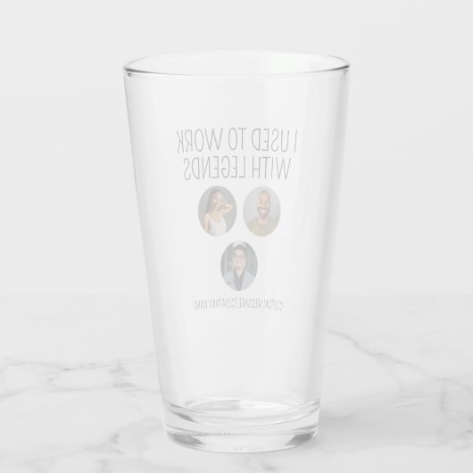 Ik werkte vroeger met Legends 3 Collega Photo Beer Glas (Achterkant)