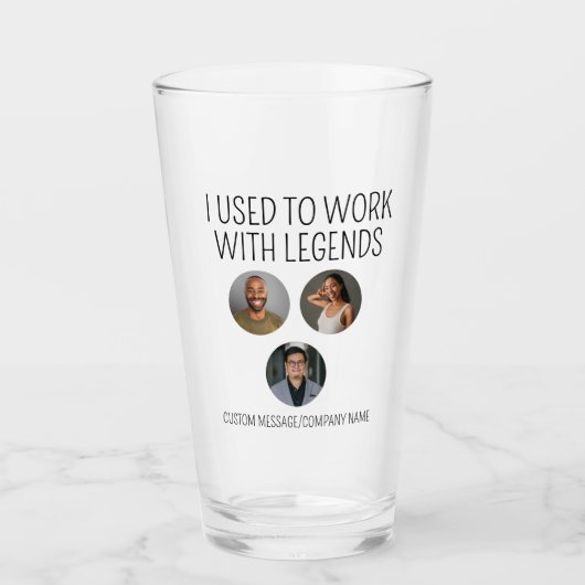 Ik werkte vroeger met Legends 3 Collega Photo Beer Glas (Voorkant)