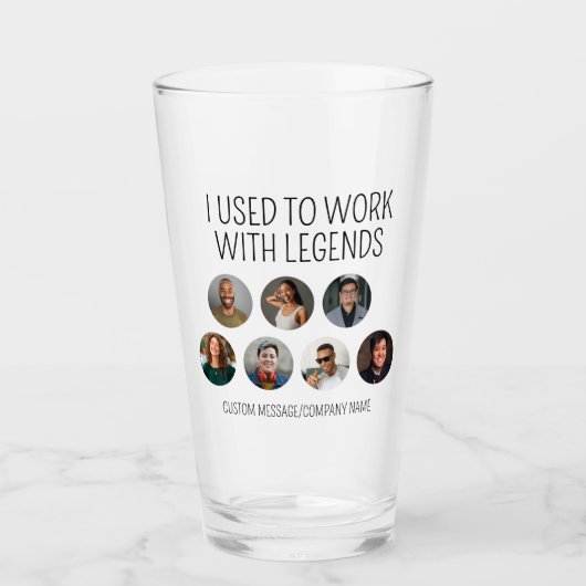 Ik werkte vroeger met Legends 7 Collega Photo Beer Glas (Voorkant)