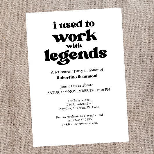 Ik werkte vroeger met Legends Funny Retirement Kaart