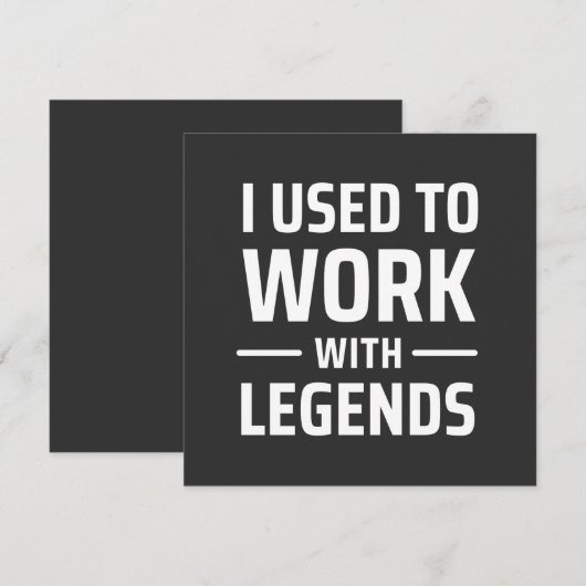 Ik werkte vroeger met Legends Kaart (Voorkant / Achterkant)