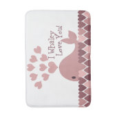 Ik Whaley hou van je roze hart Badmat (Voorkant Verticaal)