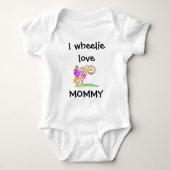 Ik Wheelie Love mama Motocross Baby Bodysuit (Voorkant)