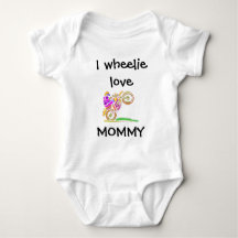 Ik Wheelie Love mama Motocross Baby Bodysuit