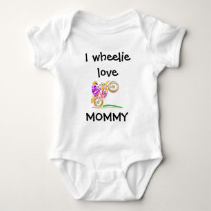 Ik Wheelie Love mama Motocross Baby Bodysuit