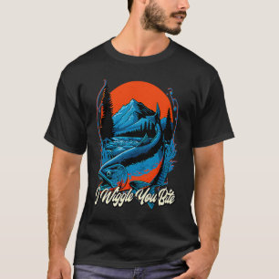 Ik wiebel jij bijt vissen Visser humor koppels T-shirt