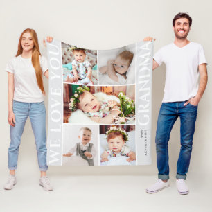 Ik/Wij Houden van Jou Oma 8-Foto Collage Persoonli Fleece Deken