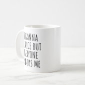 Ik wil aardig zijn, maar iedereen irriteert me gra koffiemok (Voorkant links)