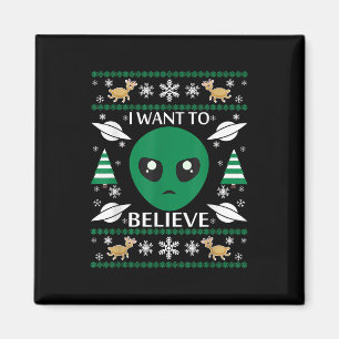 Ik wil Alien Christmas geloven Magneet