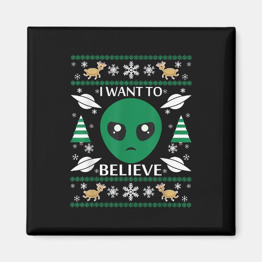 Ik wil Alien Christmas geloven Magneet (Voorkant)