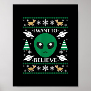 Ik wil Alien Christmas geloven Poster