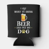 Ik wil alleen Beer Drinken en mijn hond eten Blikjeskoeler (Achterkant)