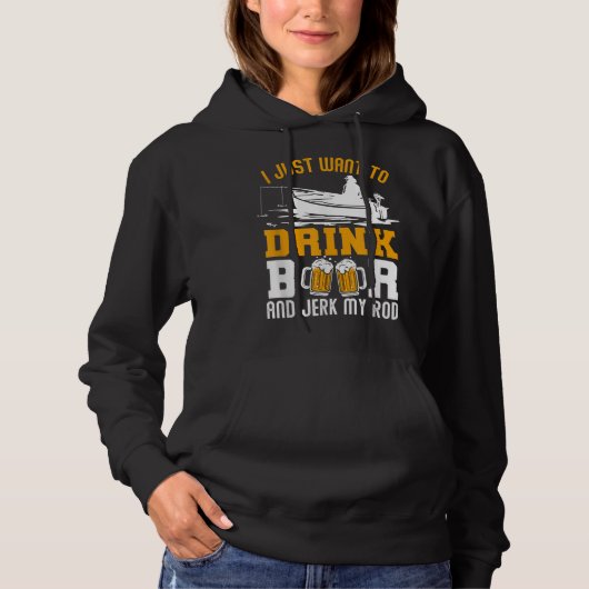 Ik wil alleen Beer Drinken en mijn rod grappige Fi Hoodie (Voorkant)