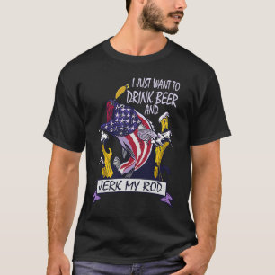 Ik wil alleen Beer Drinken en mijn weg Gevist. T-shirt