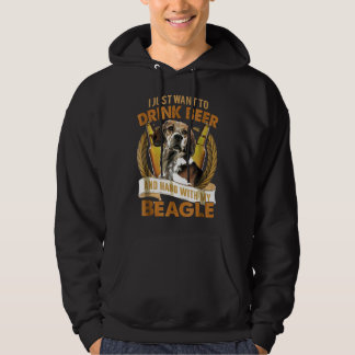 Ik wil alleen bier Drinken en met mijn beagle hang Hoodie