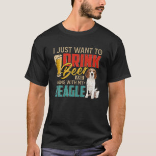 Ik wil alleen bier Drinken en met mijn beagle hang T-shirt
