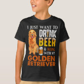 Ik wil alleen bier Drinken en met mijn gulden hang T-shirt (Voorkant)
