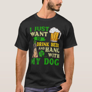 Ik wil alleen bier Drinken en met mijn Leonber han T-shirt