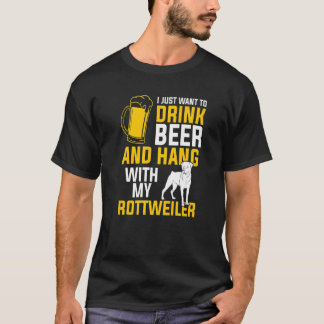 Ik wil alleen bier Drinken en met mijn rottwei han T-shirt