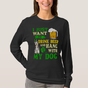 Ik wil alleen bier Drinken en met oude englis hang T-shirt
