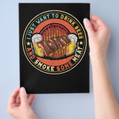 Ik wil alleen bier Drinken en wat vlees bq roken Flyer (Hand)