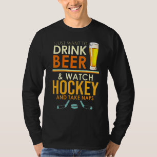 Ik wil alleen bier Drinken, naar de hakkever kijke T-shirt